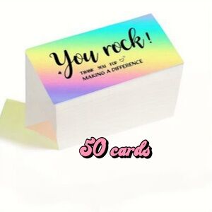 Thank You Cards Holographic Design Silvery Color Changing, NEW